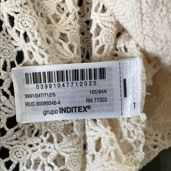 Zara Crochet Knit Peplum Tank – Off White | Size Small - Picture 4 of 7